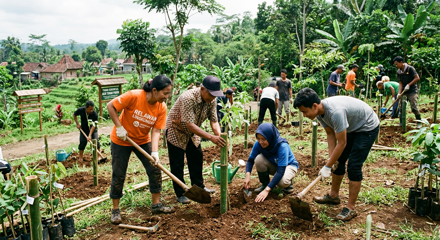 LIVESGP LAMONGAN Hijau - Program lingkungan seperti gotong royong dan penanaman pohon.